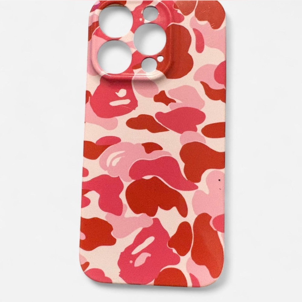 BAPE Pink and Red Phone Case